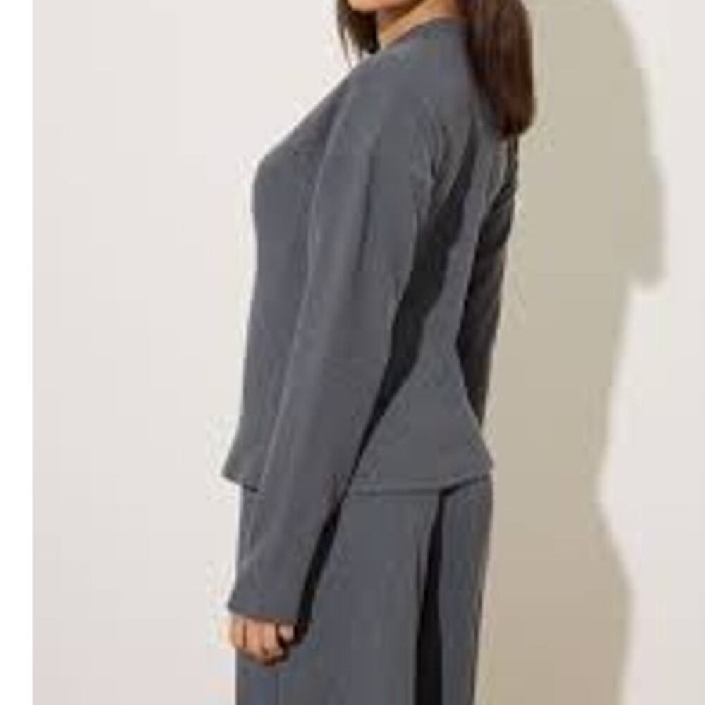 Ninexis Women's 2-piece dark gray waffle knit lounge set Sz XL